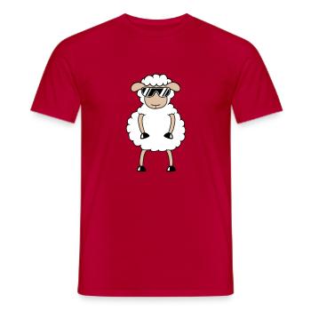 Sheep Sunglasses Party Sheep Lamb Cute Cool - Men's T-Shirt - red - Front - AI Model Male 178 dark (178cm)