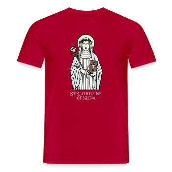 Sainte Catherine de Sienne - T-shirt homme - rouge - Devant - AI Model Male 178 dark (178cm)