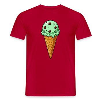 Minz Schoko Eis Kugel - Männer T-Shirt - Rot - Vorne - AI Model Male 178 dark (178cm)