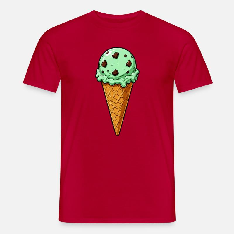 Minz Schoko Eis Kugel - Männer T-Shirt - Rot