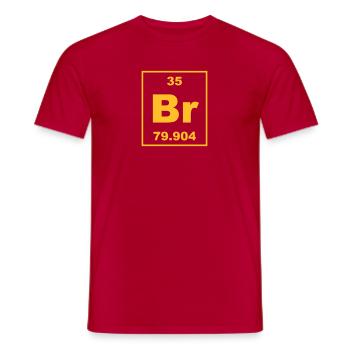 Element 35 - Br (bromine) - Small - Männer T-Shirt - Rot - Vorne - AI Model Male 178 dark (178cm)