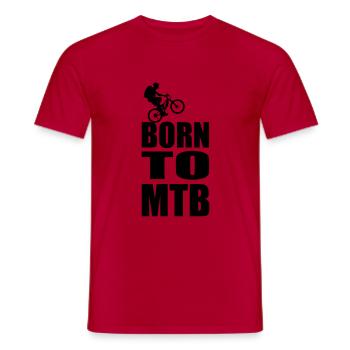 Born to MTB - Men's T-Shirt - red - Front - AI Model Male 178 dark (178cm)