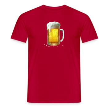 Schaumkrone Bierkrug - Männer T-Shirt - Rot - Vorne - AI Model Male 178 dark (178cm)