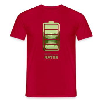 Die beste Powerbank ist die Natur - Männer T-Shirt - Rot - Vorne - AI Model Male 178 dark (178cm)