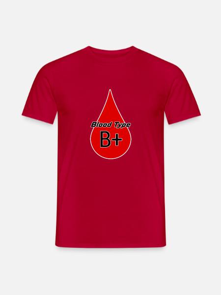 Blutgruppe Rhesusfaktor B positiv als Geschenkidee - Männer T-Shirt - Rot