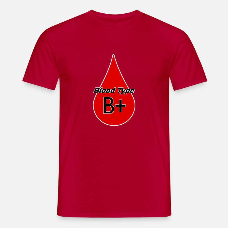 Blutgruppe Rhesusfaktor B positiv als Geschenkidee - Männer T-Shirt - Rot