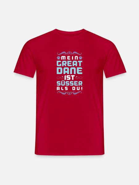 great dane hund spruch - Männer T-Shirt - Rot