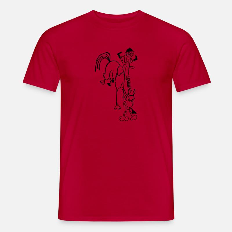 Bockendes Reitpferd - Männer T-Shirt - Rot