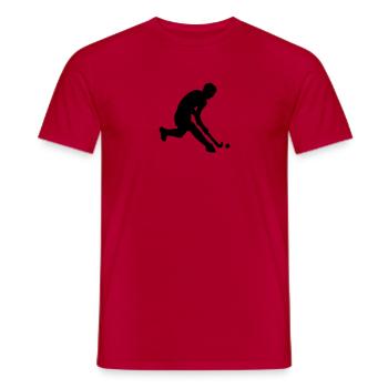 herrenhockey_1c - T-shirt homme - rouge - Devant - AI Model Male 178 dark (178cm)