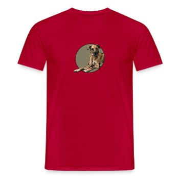 Irischer Wolfshund Mischling HundLieblingshund - Männer T-Shirt - Rot - Vorne - AI Model Male 178 dark (178cm)