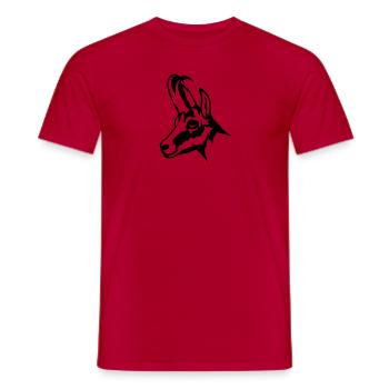 chamois animal sauvage 1102 - T-shirt homme - rouge - Devant - AI Model Male 178 dark (178cm)