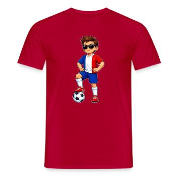 Soccer Boy France Fan French Flag - Men's T-Shirt - red - Front - AI Model Male 178 dark (178cm)