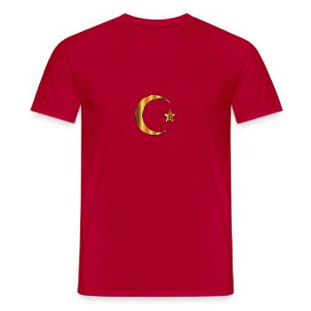 Turkey flag in gold Very precious - Men's T-Shirt - red - Front - AI Model Male 178 dark (178cm)