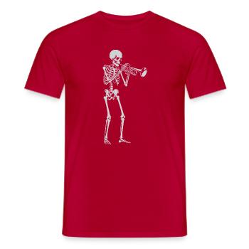 Skeleton spielt Trompete - Männer T-Shirt - Rot - Vorne - AI Model Male 178 dark (178cm)