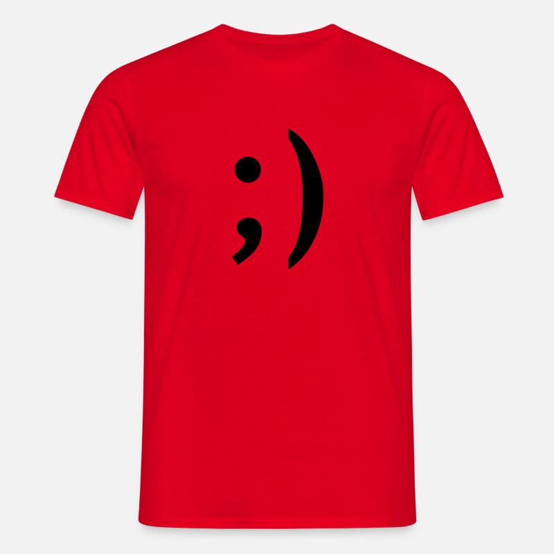 ;) smiley zwinker - Männer T-Shirt - Rot