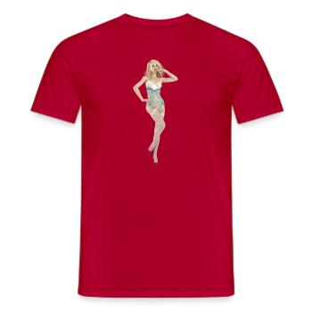 Erotische junge Frau in Dessous, Geschenkidee - Männer T-Shirt - Rot - Vorne - AI Model Male 178 dark (178cm)