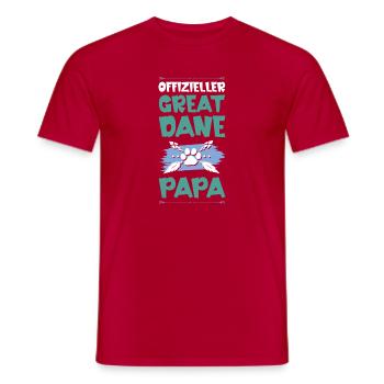 papa chien dogue allemand - T-shirt homme - rouge - Devant - AI Model Male 178 dark (178cm)