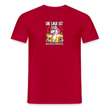Unicorn Bierparty Besäufniserregend - Männer T-Shirt - Rot - Vorne - AI Model Male 178 dark (178cm)