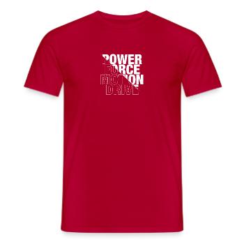 POWER, FORCE, MOTION, DRIVE - Men's T-Shirt - red - Front - AI Model Male 178 dark (178cm)