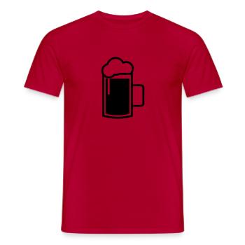 beer mug - Men's T-Shirt - red - Front - AI Model Male 178 dark (178cm)