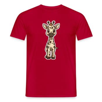 Giraffe - Männer T-Shirt - Rot - Vorne - AI Model Male 178 dark (178cm)