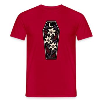 Cercueil gothique avec lys et lune - T-shirt homme - rouge - Devant - AI Model Male 178 dark (178cm)