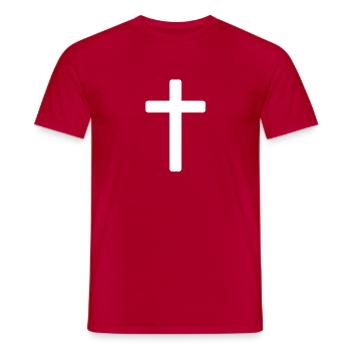 CHRISTIAN CROSS - Men's T-Shirt - red - Front - AI Model Male 178 dark (178cm)