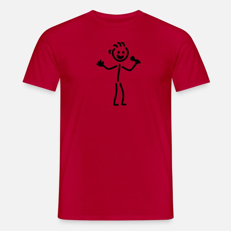 Karaoke Männchen - Männer T-Shirt - Rot