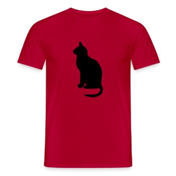 cat - Men's T-Shirt - red - Front - AI Model Male 178 dark (178cm)
