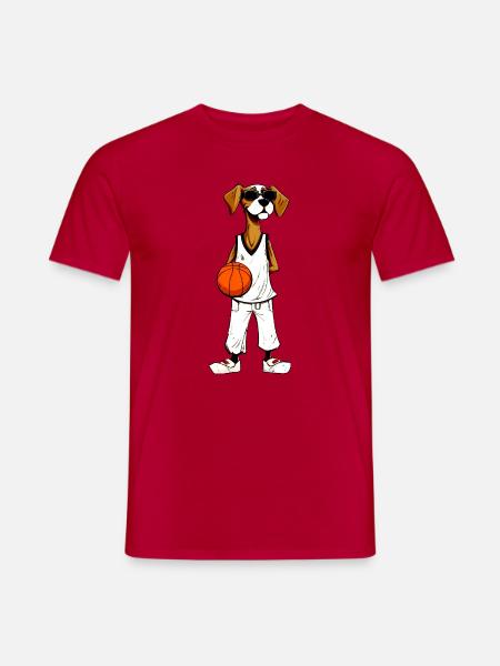 Basketball Hund - Männer T-Shirt - Rot