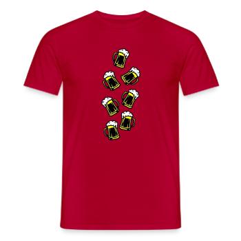Bier Anstoßen Saufen - Männer T-Shirt - Rot - Vorne - AI Model Male 178 dark (178cm)