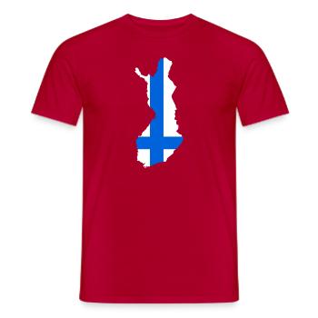 Finland - Men's T-Shirt - red - Front - AI Model Male 178 dark (178cm)