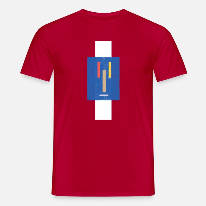 Visage abstrait sur un pull - T-shirt homme - rouge
