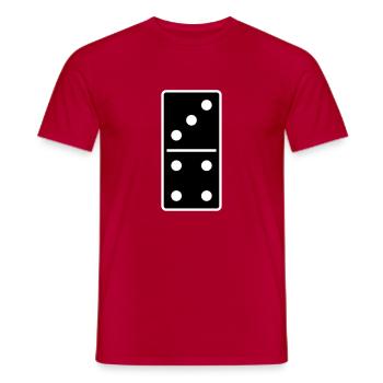 DOMINO STONE 3:4 - VARIABLE COLOR - VECTOR DESIGN! - Männer T-Shirt - Rot - Vorne - AI Model Male 178 dark (178cm)