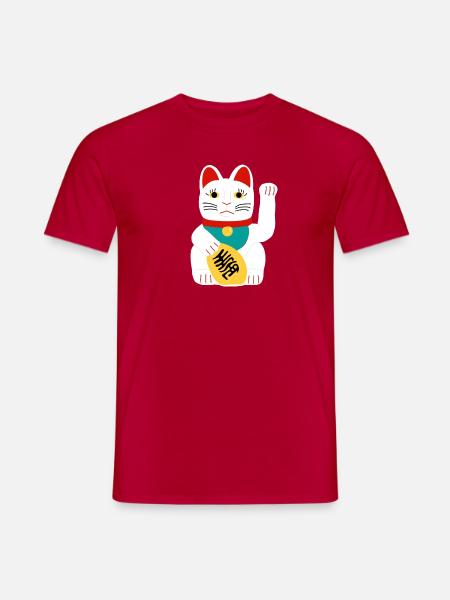 Winkekatze - Männer T-Shirt - Rot