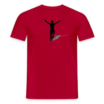 vélo de course - T-shirt homme - rouge - Devant - AI Model Male 178 dark (178cm)