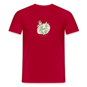 Hellweiße botanische Zeichnung - Männer T-Shirt - Rot - Vorne - AI Model Male 178 dark (178cm)