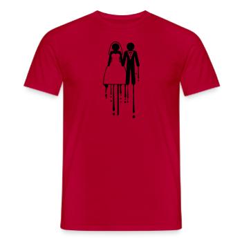 couleur goutte à goutte graffiti couple d’alliance robe équipe - T-shirt homme - rouge - Devant - AI Model Male 178 dark (178cm)