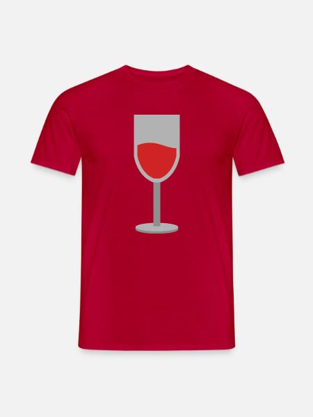 Weinglas - Männer T-Shirt - Rot