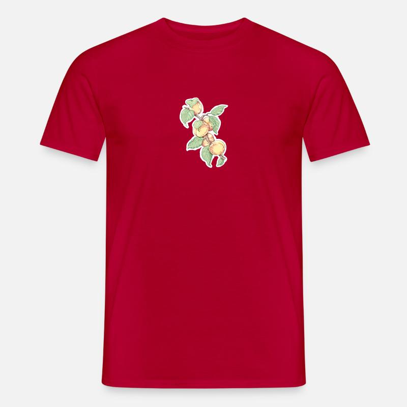 Ein Zweig Aprikosen oder Pfirsiche - Männer T-Shirt - Rot