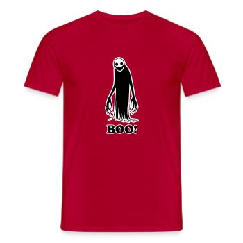 Gruselige Schattenfigur Illustration - Buh! Entwurf - Männer T-Shirt - Rot - Vorne - AI Model Male 178 dark (178cm)