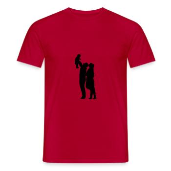 Familie Papa Mama - Männer T-Shirt - Rot - Vorne - AI Model Male 178 dark (178cm)