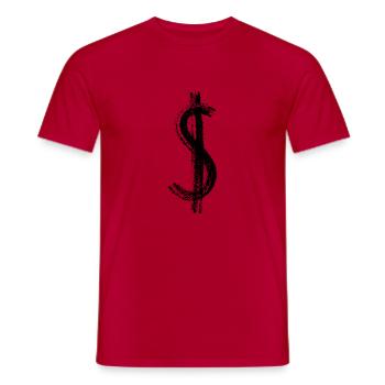 Dollar - Männer T-Shirt - Rot - Vorne - AI Model Male 178 dark (178cm)