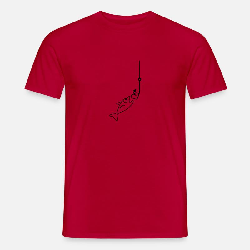 Fishing With Heart - Männer T-Shirt - Rot