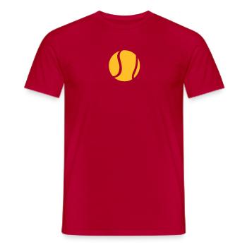 Tennis ball, Tennis - Men's T-Shirt - red - Front - AI Model Male 178 dark (178cm)