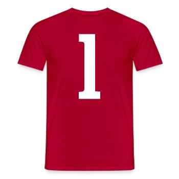Buchstabe "l" "L" weiß - Männer T-Shirt - Rot - Vorne - AI Model Male 178 dark (178cm)
