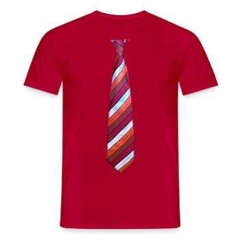 tie 2 - Men's T-Shirt - red - Front - AI Model Male 178 dark (178cm)