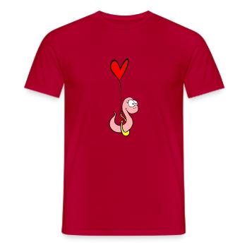 asticot amoureuse - T-shirt homme - rouge - Devant - AI Model Male 178 dark (178cm)