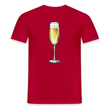 Sekt Glas Illustration - Männer T-Shirt - Rot - Vorne - AI Model Male 178 dark (178cm)
