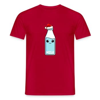Milch Weihnachten Comic Xmas - Männer T-Shirt - Rot - Vorne - AI Model Male 178 dark (178cm)